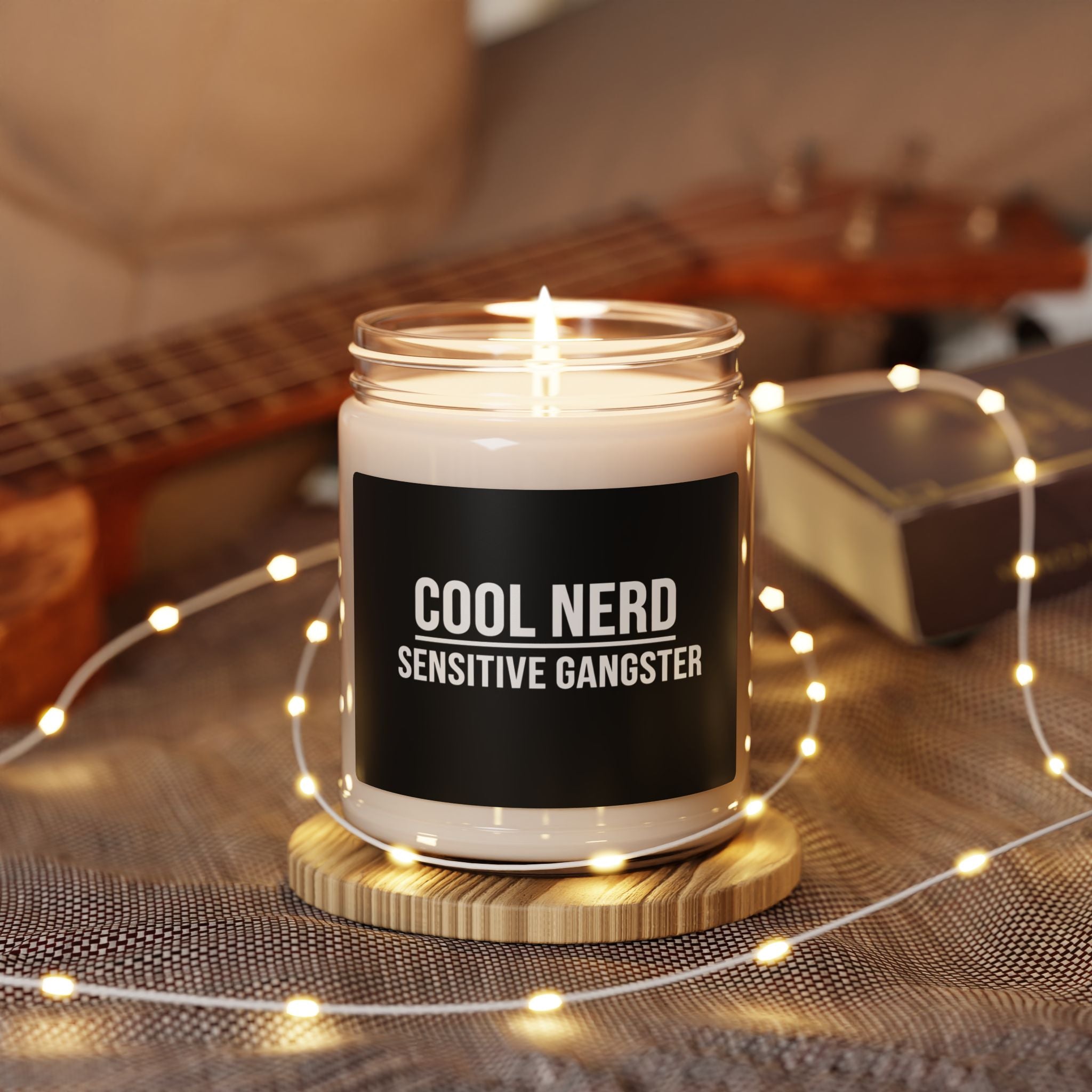 Cool Nerd Sensitive Gangster Soy Candle — 9oz Scented Jar (Funny Gift)