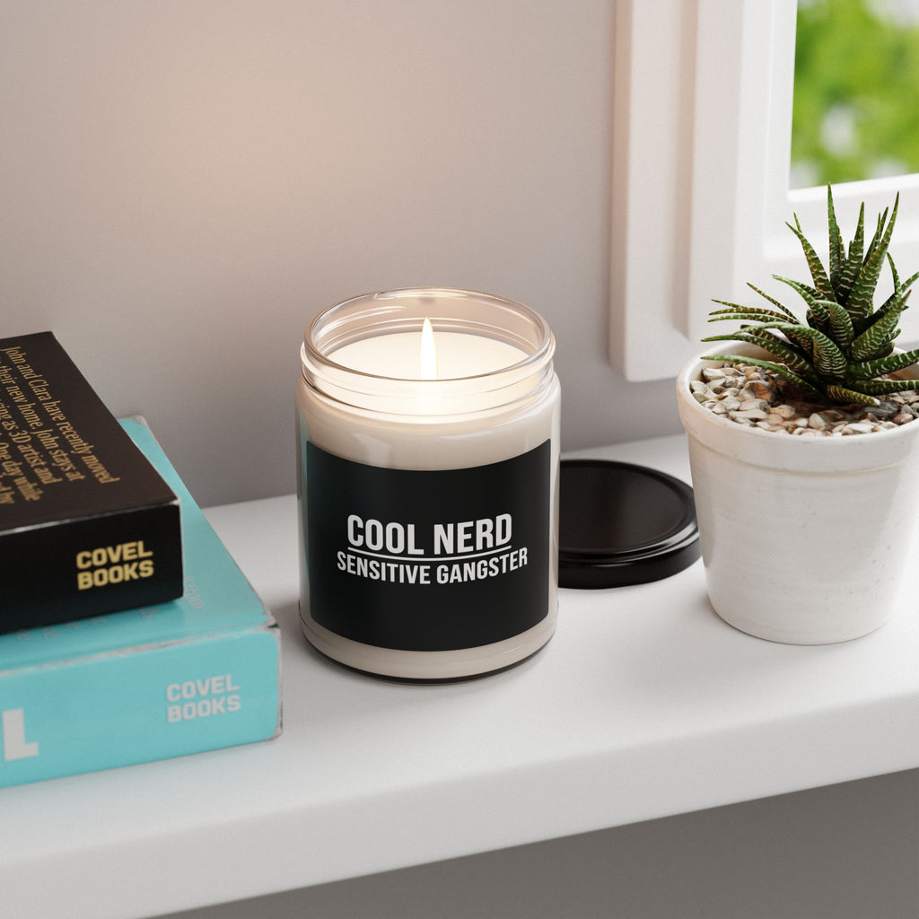 Cool Nerd Sensitive Gangster Soy Candle — 9oz Scented Jar (Funny Gift)