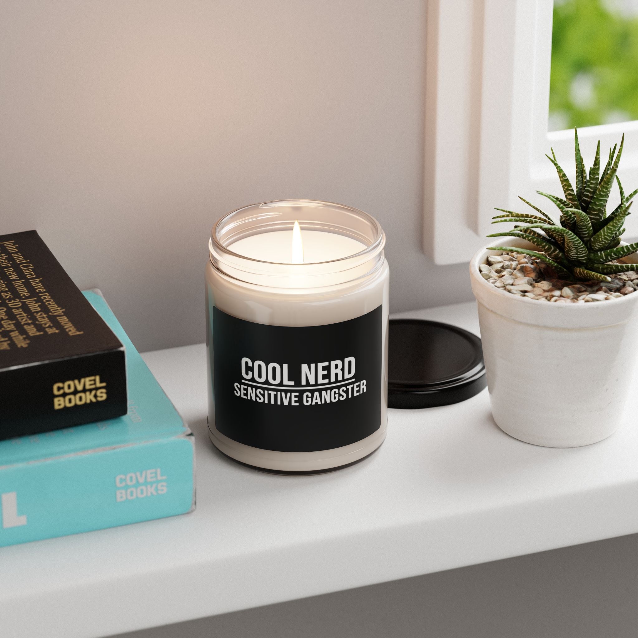Cool Nerd Sensitive Gangster Soy Candle — 9oz Scented Jar (Funny Gift)